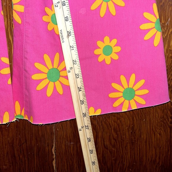 We the Free Flare Jeans Pink Floral Retro Festival Concert Denim Flower 25 - Picture 8 of 12
